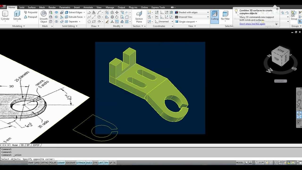 Solido con inclinación a 60 grados - 3D autocad 2012 - YouTube