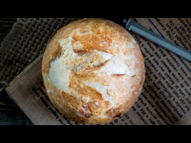 Crusty No Knead Dutch Oven Bread Recipe - Cooking LSL