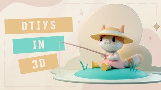 Cute Fishing Cat | Blender 3D modeling Timelapse