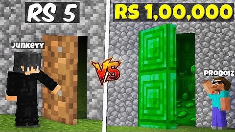 Rs1 vs Rs 1,00,000 Mystery Door Challenge in Minecraft @ProBoiz95
