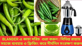 কাঁচা মরিচ ব্লেন্ডার করার নিয়ম | How to Grind Raw Peppers in a Blender