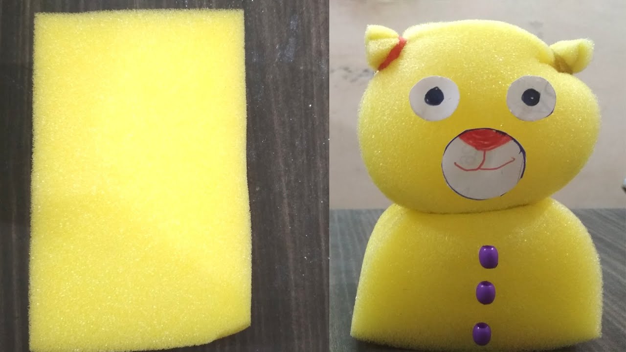 How to Make Sponge Teddy Bear Doll - DIYstuff