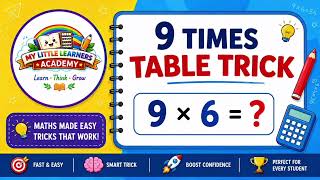 9 times tables easy trick #mylittlelearnersacademy #vedicmatus #abacus #phonics#mentalmath#mathtrick