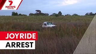 Joyride ends with car in dam | 7NEWS