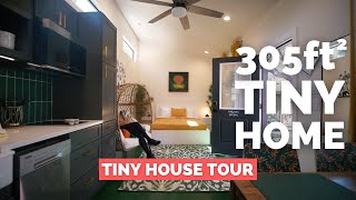 305-sqft Artsy Tiny Cabin for rent on Airbnb! | Tiny House Tour
