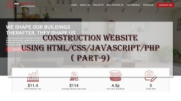 Construction Website Using HTML, CSS,Javascript and PHP ( Part -9 )