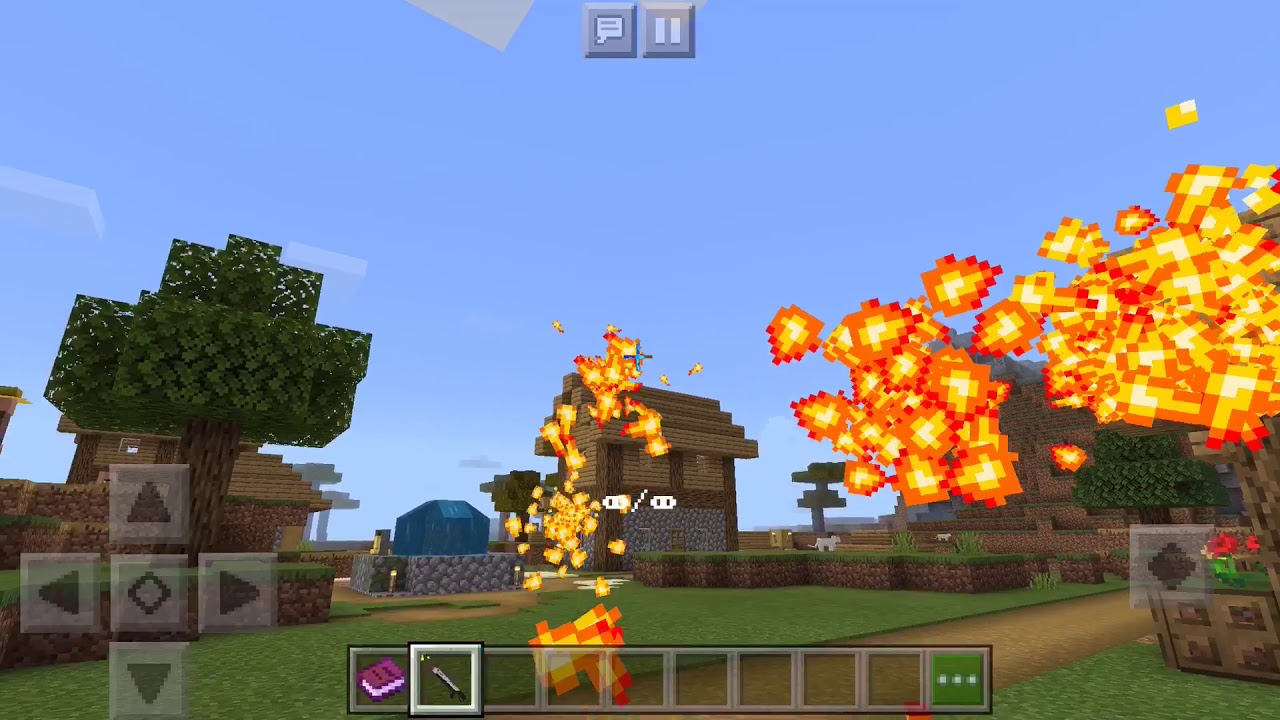 Burning down an entire village in Minecraft
