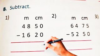 Subtraction - Metres and  Centimetres