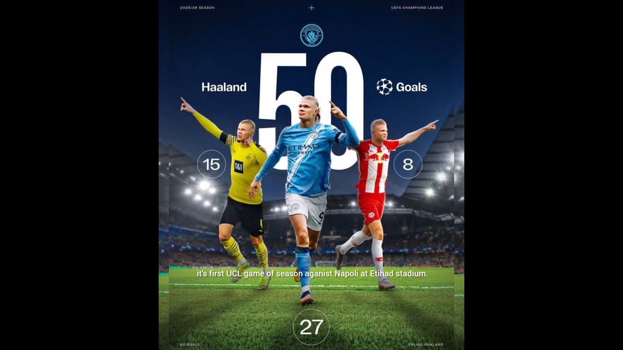 HAALAND just scored his 50th UEFA champions league goal⚽️ aganist NAPOLI🔥💯