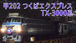 【鉄道甲種輸送】甲202 つくばエクスプレス TXー3000系 新鶴見信号場 2020.1.26 Train delivering for Tsukuba Express @ Kawasaki