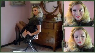 Army/Military Pin Up Girl Halloween Costume Tutorial | Retro Hair & Makeup!