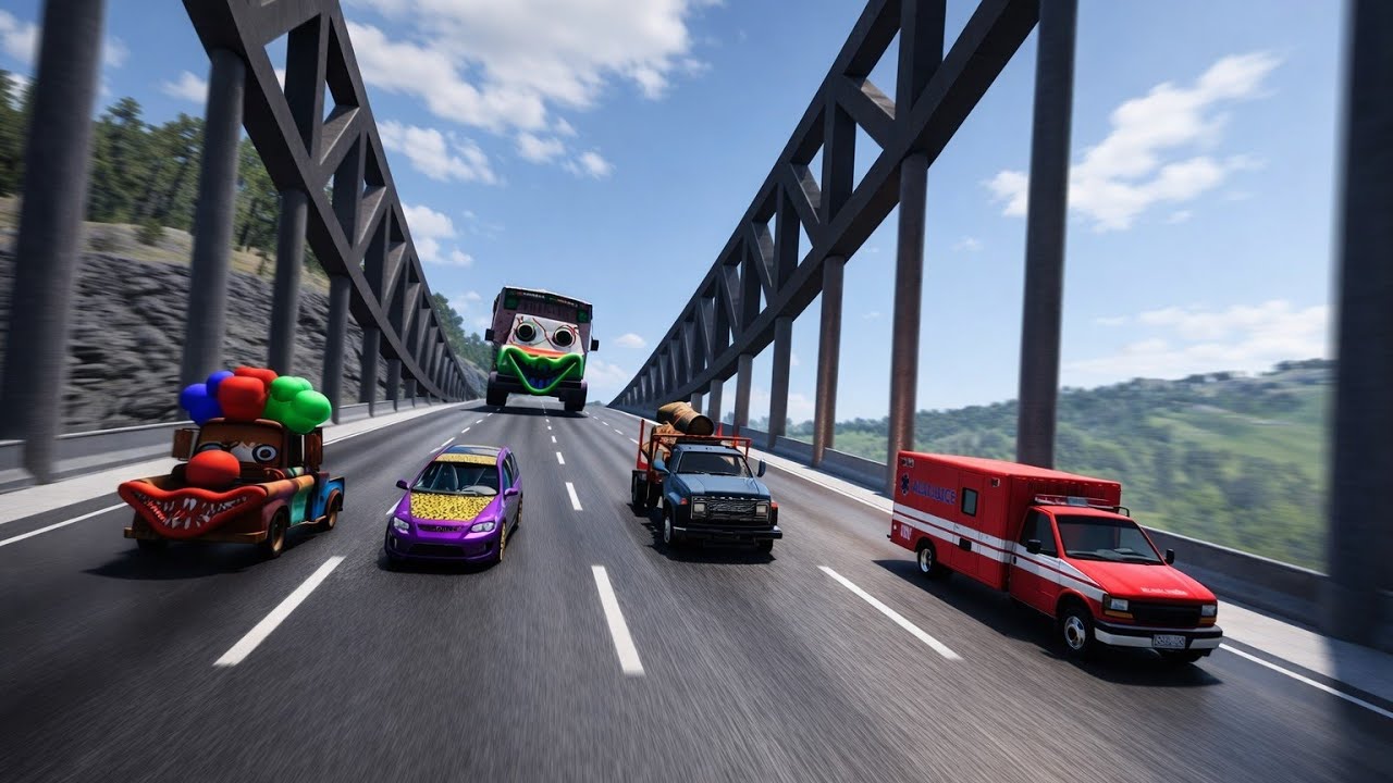 CRIMINALS MUST BE CATCHED Ful Throttle INSANE Long Downhill lane | BeamNG.drive #beamngdrivecrashes 