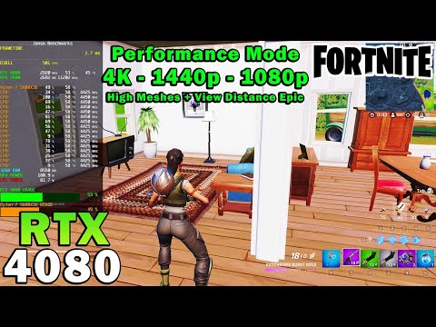 Fortnite Performance Mode | RTX 4080 | 5800X3D | 4K - 1440p - 1080p | Max & Low Competitive Settings