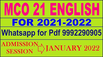 MCO 21 Solved Assignment 2021-22 in ENGLISH | MCO 21 Solved Assignment 2021-22 | MCO 21 2021-22