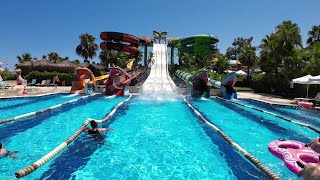 Thrilling POV: 5 Epic Water Slides at Crystal Flora Beach Resort, Turkey 2023