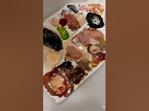 как быстро очистить палитру от засохшего акрила - YouTube