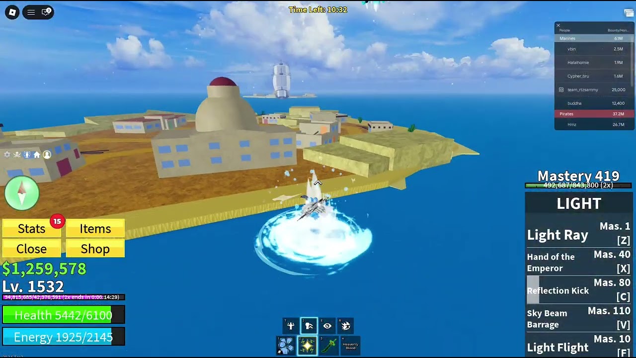 doing a light raid in roblox blox fruits with nebula/astro (ASTRO MY POV) with a mystery person