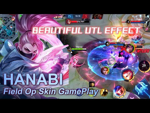 BEAUTIFUL UTL EFFECT ! HANABI FIELD OP SKIN ! GAMEPLAY - MYTHIC - TOP GLOBAL - MLBB - SOLO RANK -