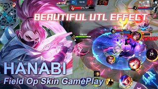 BEAUTIFUL UTL EFFECT ! HANABI FIELD OP SKIN ! GAMEPLAY - MYTHIC - TOP GLOBAL - MLBB - SOLO RANK -