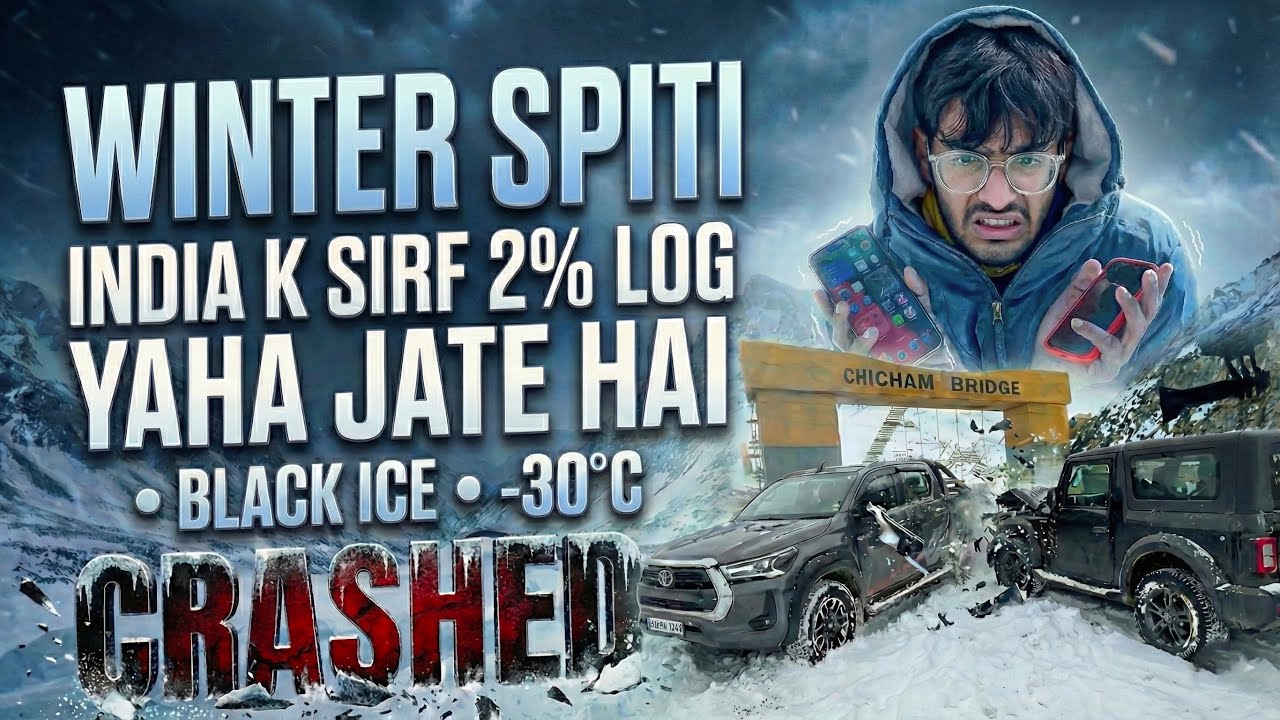 WINTER SPITI 😨 | -30°C, Black Ice & A Massive CRASH! | Only 2% Indians Come Here 