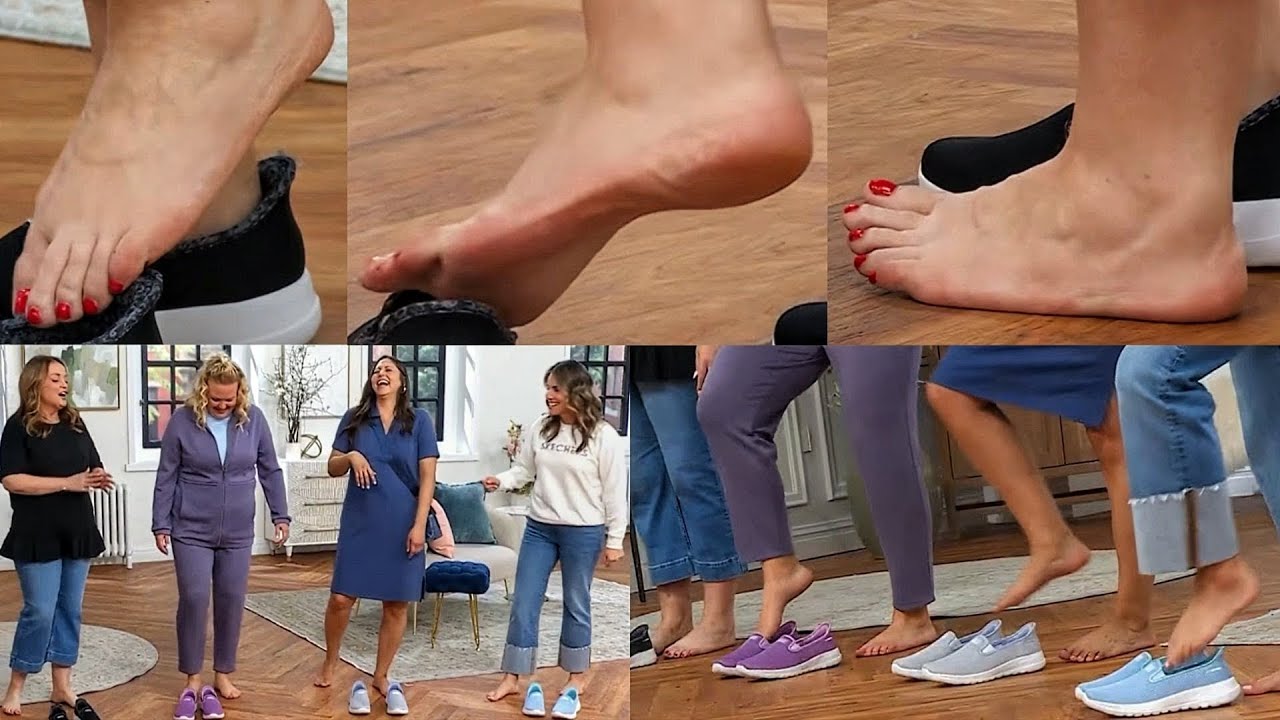 QVC tv - Mary DeAngelis plays foot games with Deanna Fontanez, Angela Bayly & Jacqui Thompson 3/7/26
