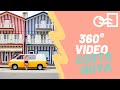 Spacer 360° stopni po kolorowym mieście w paski / Walking through Costa Nova 360° video