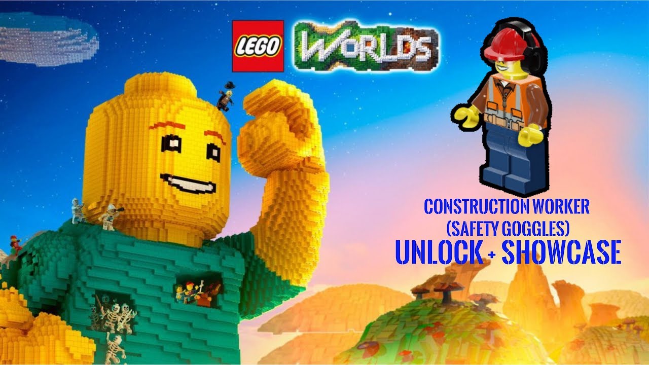 LEGO® Worlds - Construction Worker (Safety Goggles) - Unlock + Showcase - YouTube