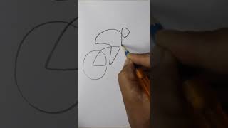 One Line Drawing Tutorial - Bike Rider | Dynamic Cycling Art #drawing #linedrawingtutorial #art