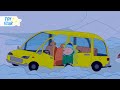 Car Stuck in the Snow. Cartoon for Kids