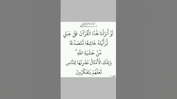 65- لو انزلنا هذا القران على جبل لرايته خاشعا | سورة الحشر