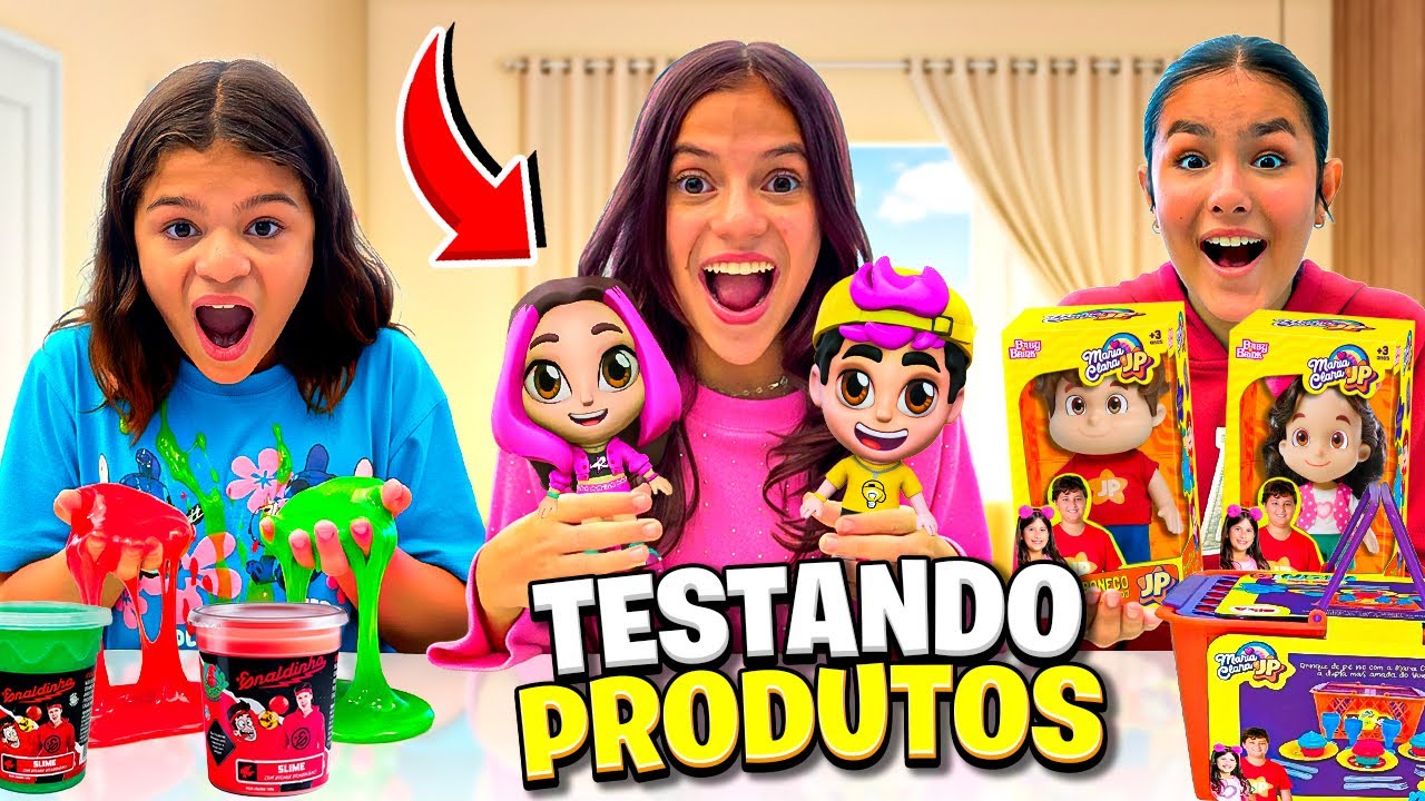 TESTANDO PRODUTOS DOS YOUTUBERS EMILY VICK ,MARIA CLARA E JP, ENALDINHO ￼￼