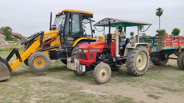 Eicher 548 Range tractor stuck in mud JCB Dozer Pulling - JCB Dozer JCP videos