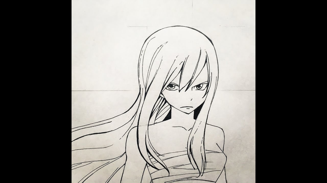 erza scarlet face drawing