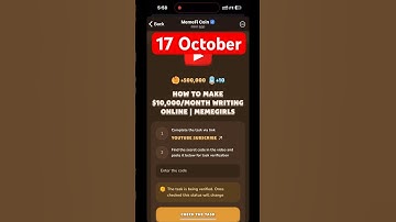 MemeFi YouTube video code today 17 October | MemeFi YouTube video secret code today | #crypto