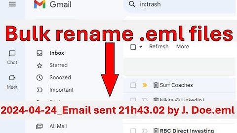 Bulk Rename .EML files exported from Gmail (and other platforms ) by metadata (Date, Time, Sender)