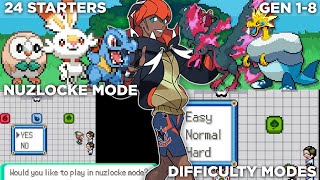 (UPDATED) Pokemon GBA ROM Hack with 24 Starters, Gen 1-8, Nuzlocke, New Mechanics and more!