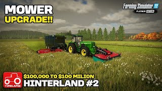 MOWER UPGRADE AND BUILDING A BGA! [Hinterland 100,000 To 100 Million] Fs22 Timelapse # 2