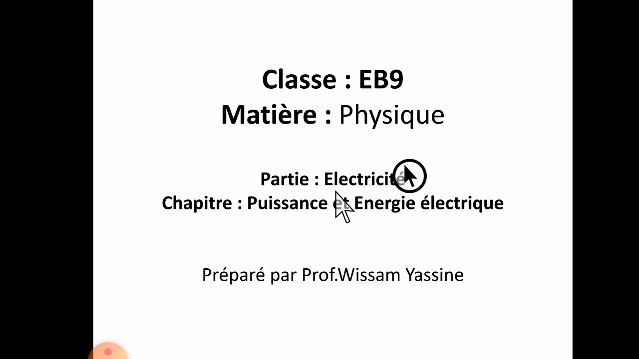 EB9. Puissance et Energie électrique