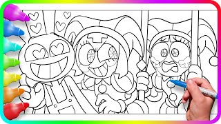 Coloring Pages AMAZING DIGITAL CIRCUS - Evil Pomni Satisfying coloring digital circus show