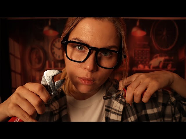 ASMR Fixing a Malfunctioning Robot 🤖 | Mechanic Roleplay Checking Circuits, Gears & Oil Refill