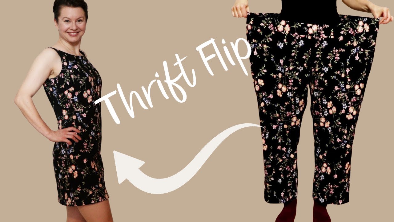 Upcycling Pants into Dress | THRIFT FLIP #08