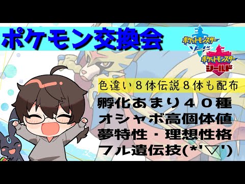 ポケモン剣盾 交換会 ランクマ要員に４０種以上 特別枠はレア１６体配布 オシャボブイズを揃えよう 仲間大会6 12 Youtube