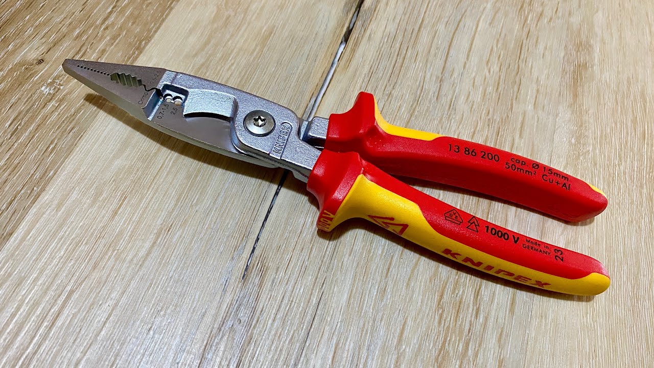 Knipex 13 86 200 VDE multi-function pliers with 6 functions - YouTube