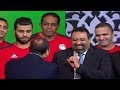 مداعبة الرئيس السيسى لـ مجدى عبدالغنى اثناء كلمته للمنتخب المصرى بعد المباراة