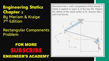 STATICS | Chapter 2 | P2-16 7th Edition | Rectangular Components | Engineers Academy