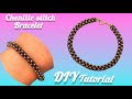 Chenille stitch triangle bracelet/Easy jewelry making at home/Bracelet with only seed beads/Tutorial