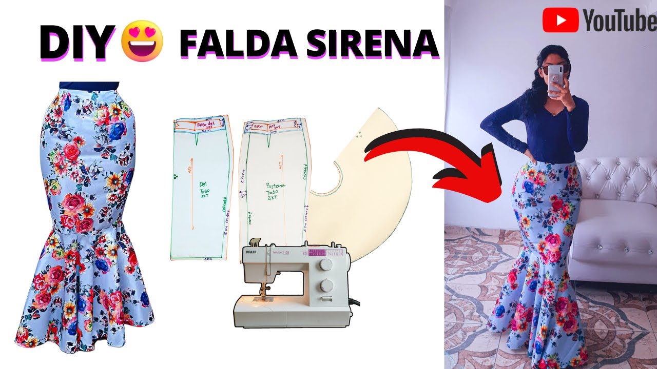 CÓMO HACER FALDAS? SIRENA o TROMPETA o de campana (Paso paso) 😍 (saia,skirt) - YouTube