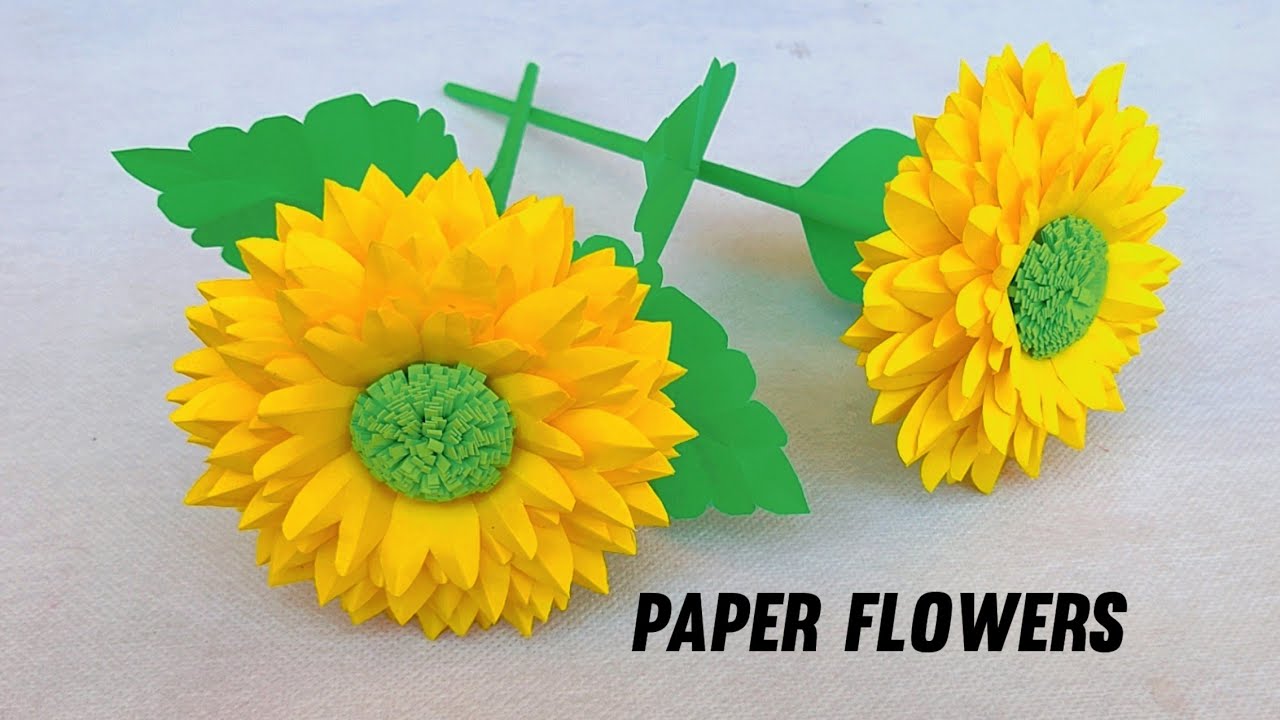 عمل وردة من الورق جميلة - صنع زهرة بالورق الملون - دروس هاند ميد