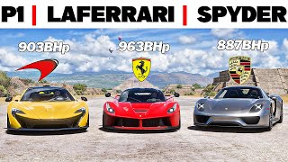 FH5 DRAG RACE - Mclaren P1 Vs Ferrari Laferrari Vs Porsche 918 Spyder