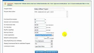 Premium Web Cart - Affiliate Settings screenshot 1